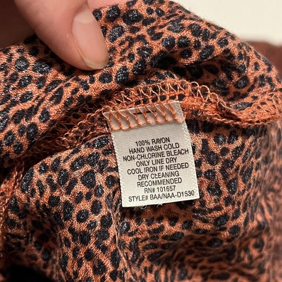 Free People Freebird Cheetah Print Collared Henley Mini Dress Womens sz S - Picture 5 of 5